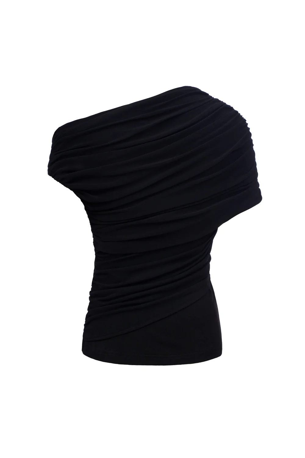 Enya Asymmetric Neck Gathering Top