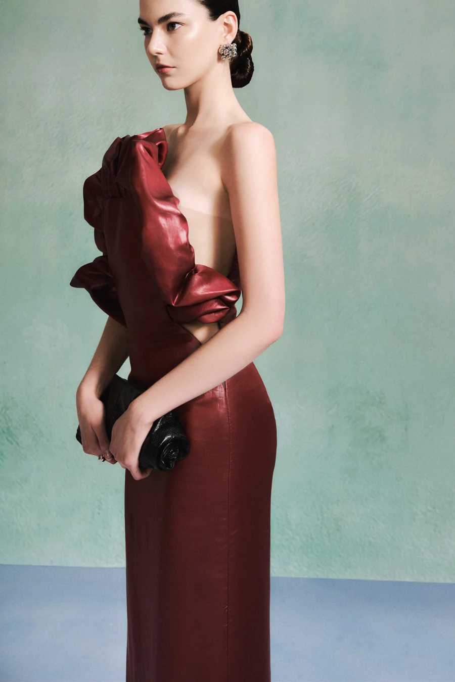 Scarlette Sheath Side Slit Silk Maxi Dress