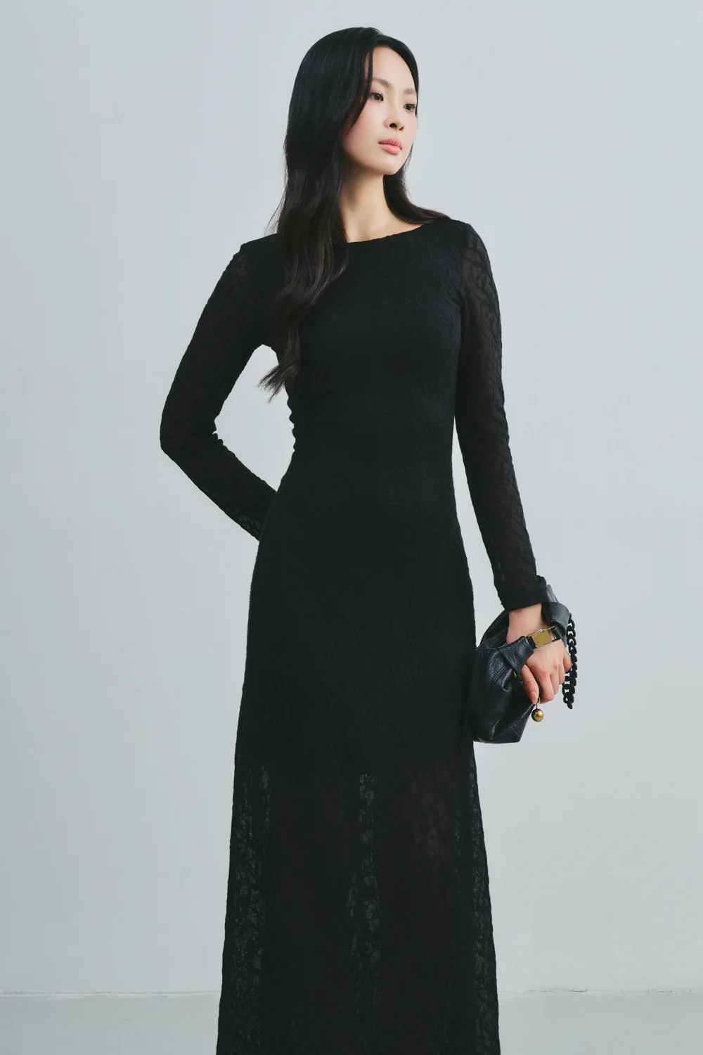 Cassia Boat Neck Lace Maxi Dress