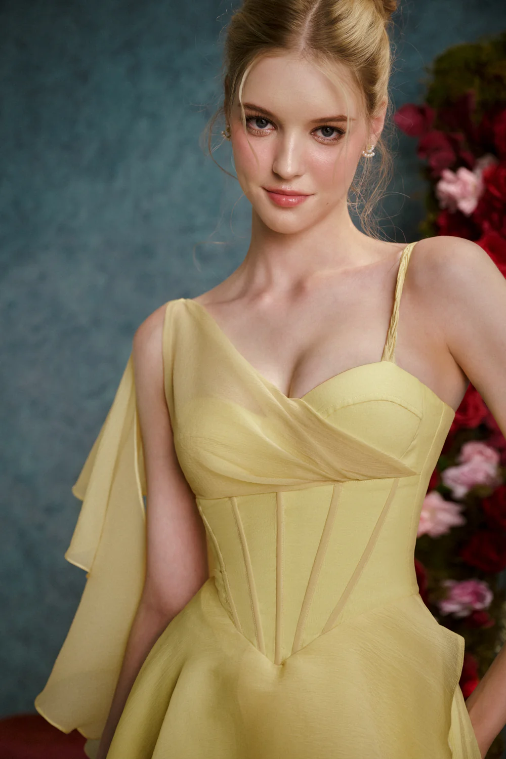 Happiness is a Butterfly Asymmetric Ruffled Organza High-low Dress