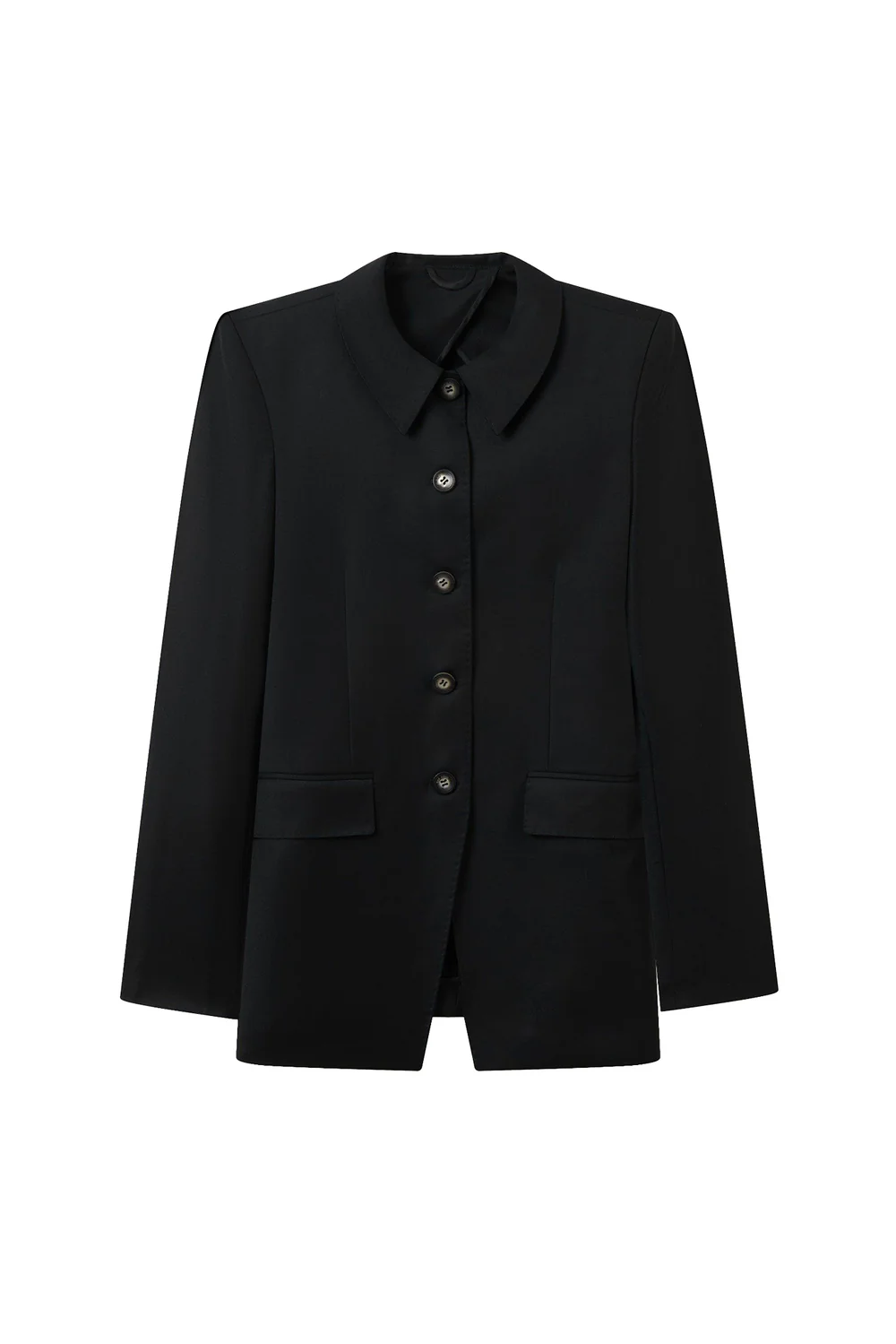 Forest Straight Single Breasted Poly Wool Blazer