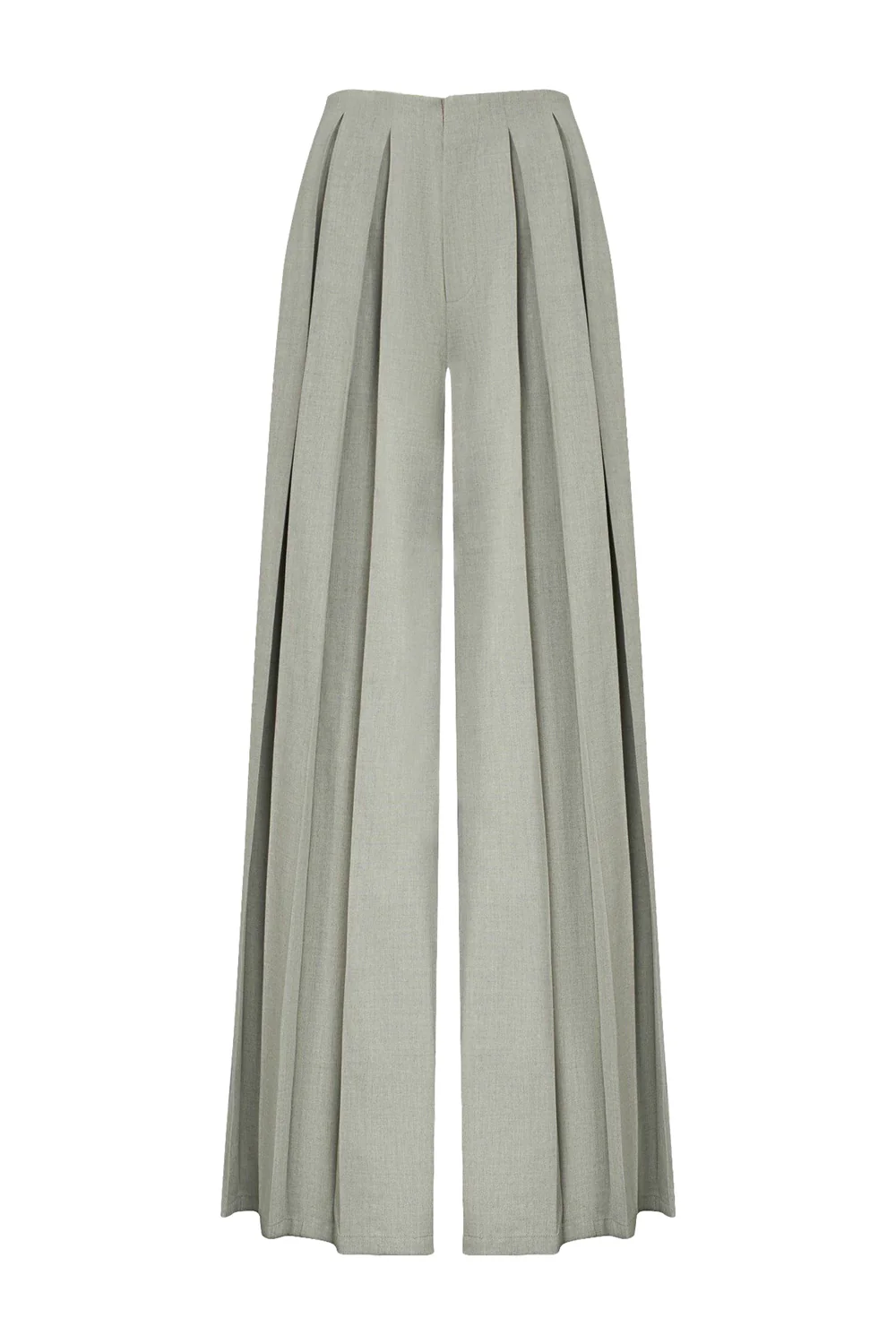 Serene Straight Pleated Cashmere Floor Length Pants