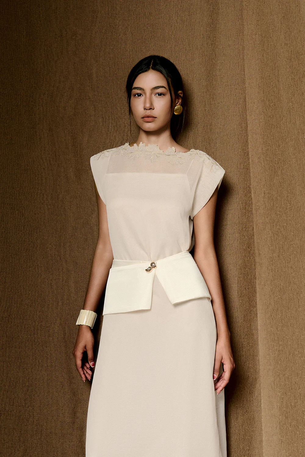 Ivy Boat Applique Midi Dress