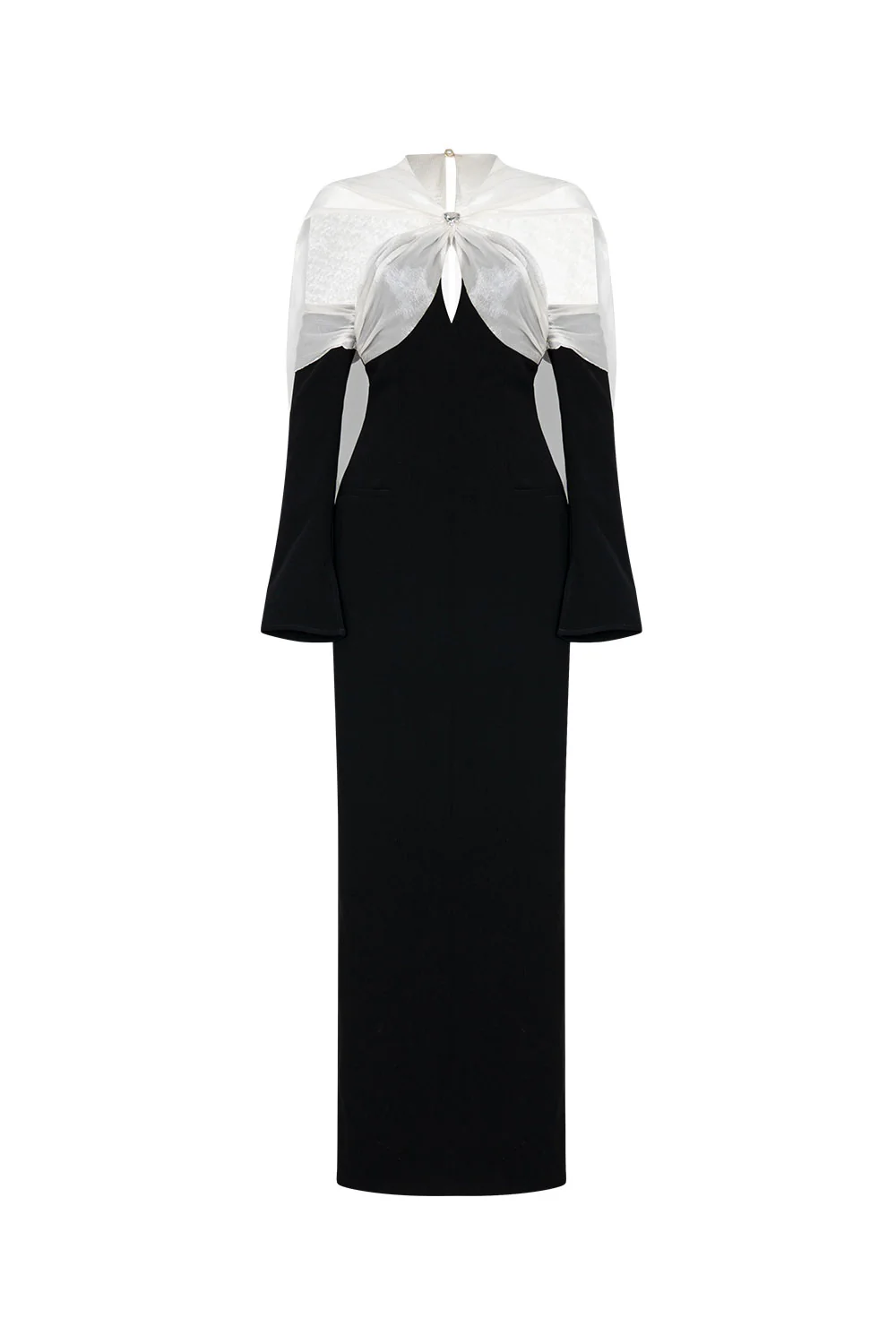 Mysty Straight Cape Shoulder Polycotton Ankle Length Dress