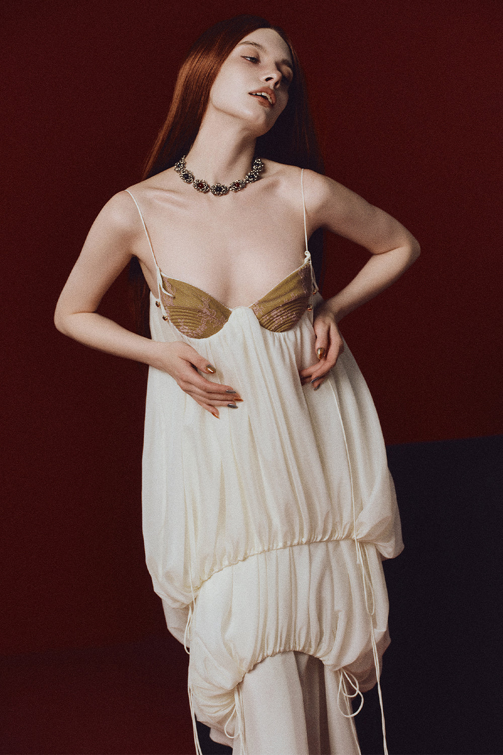 Queen Mab Bubble Gathering Maxi Dress