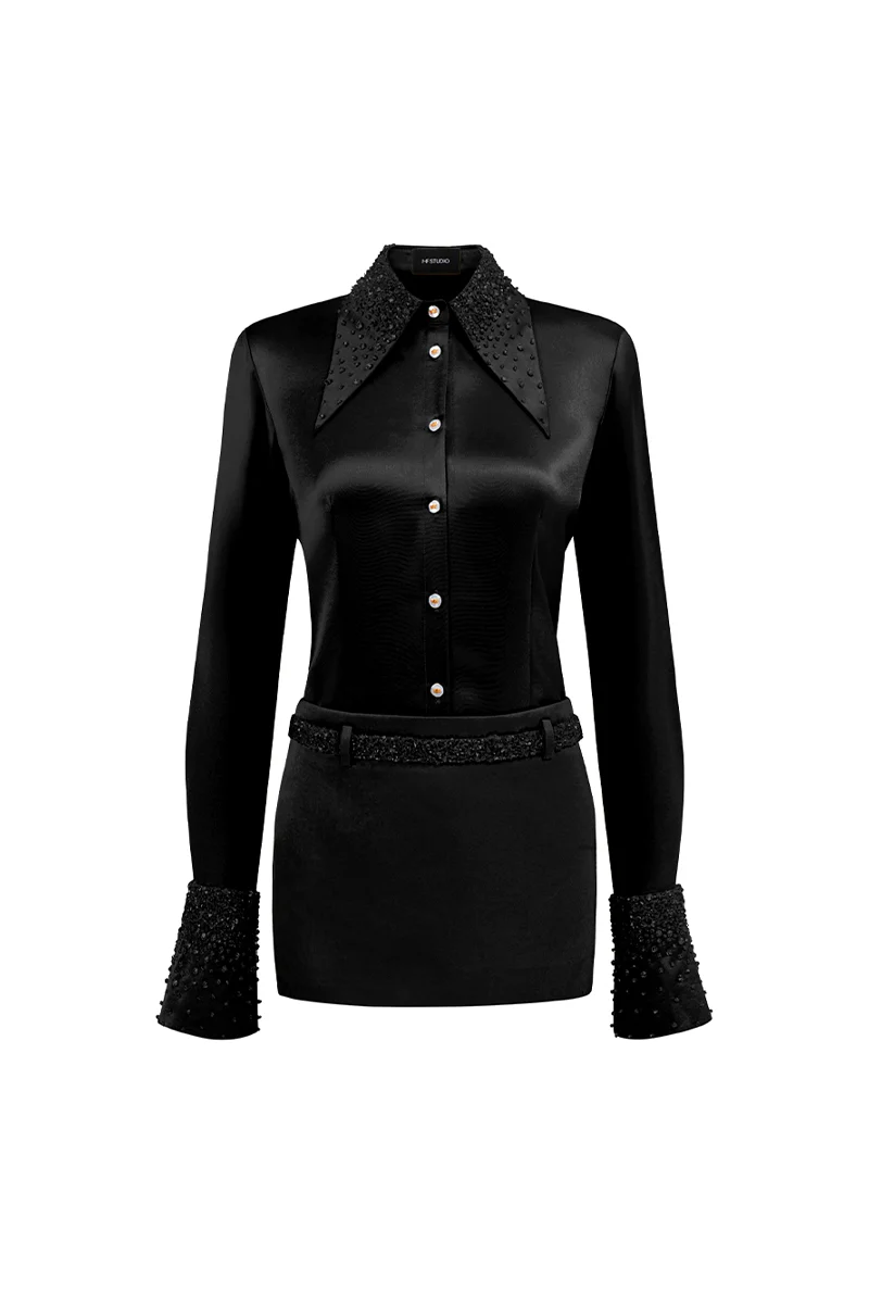 Raina Straight Rhinestone Shirt