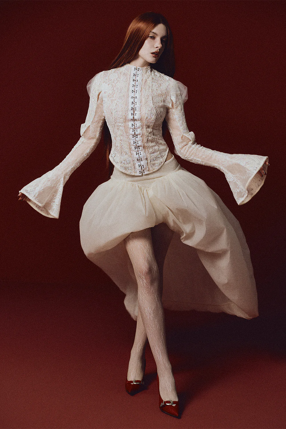 Maiden Asymmetric Draped Skirt