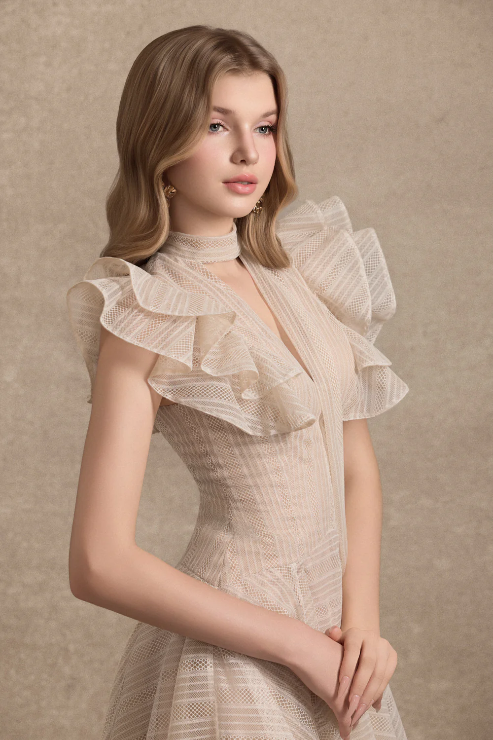 Seraphine Scarf Draped Knee Length Dress