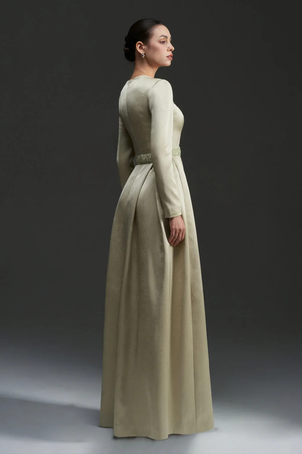 Kinsley Trapeze Neck Draped Maxi Dress