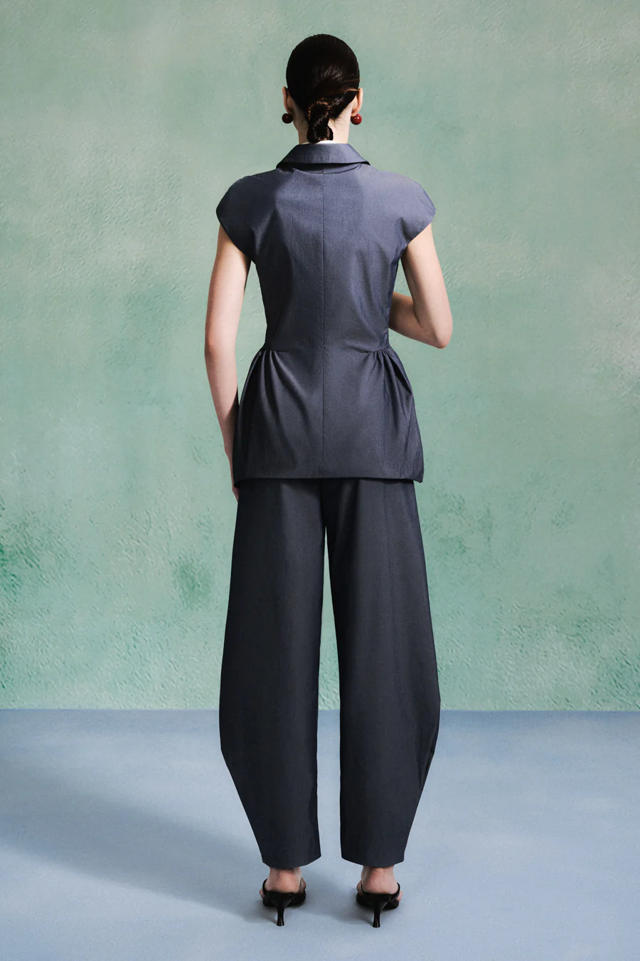 Kenzie Tulip Wide Leg Taffeta Ankle Length Pants