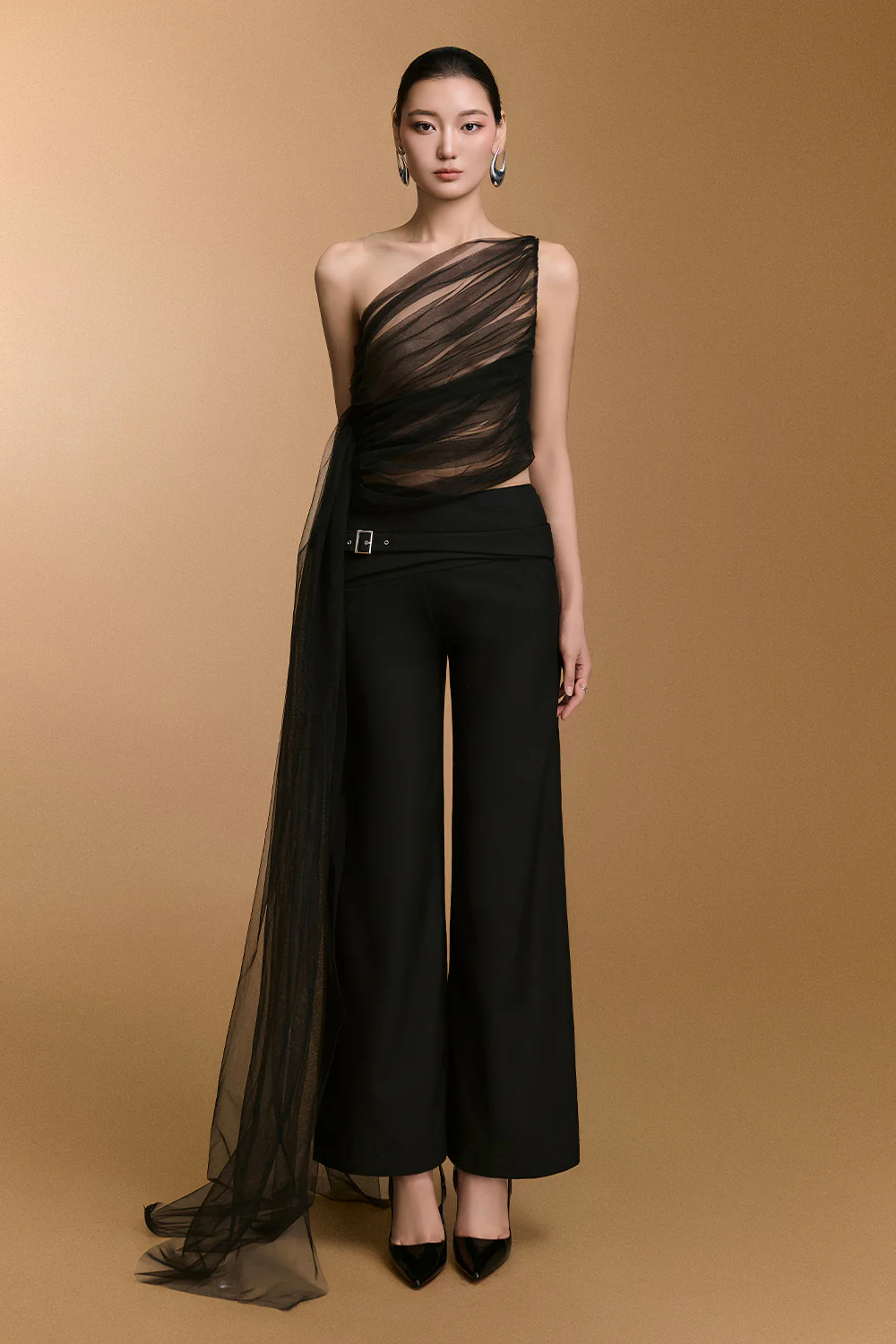 Ceci Straight Draped Pants