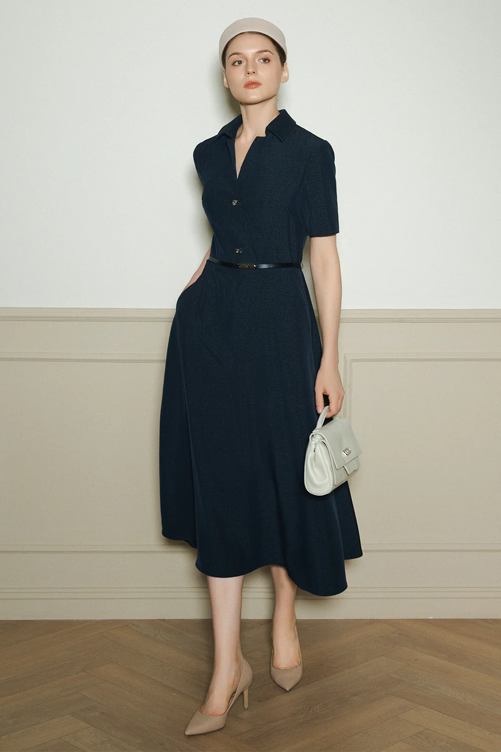 Juliet Collared Button Midi Dress