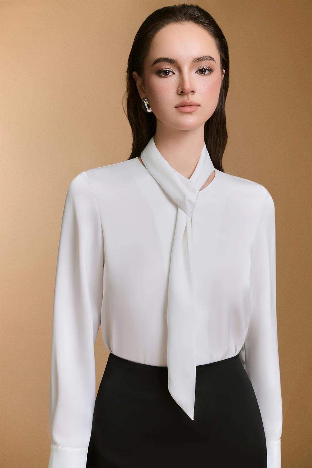 Garnet Tie Synthetic Silk Shirt