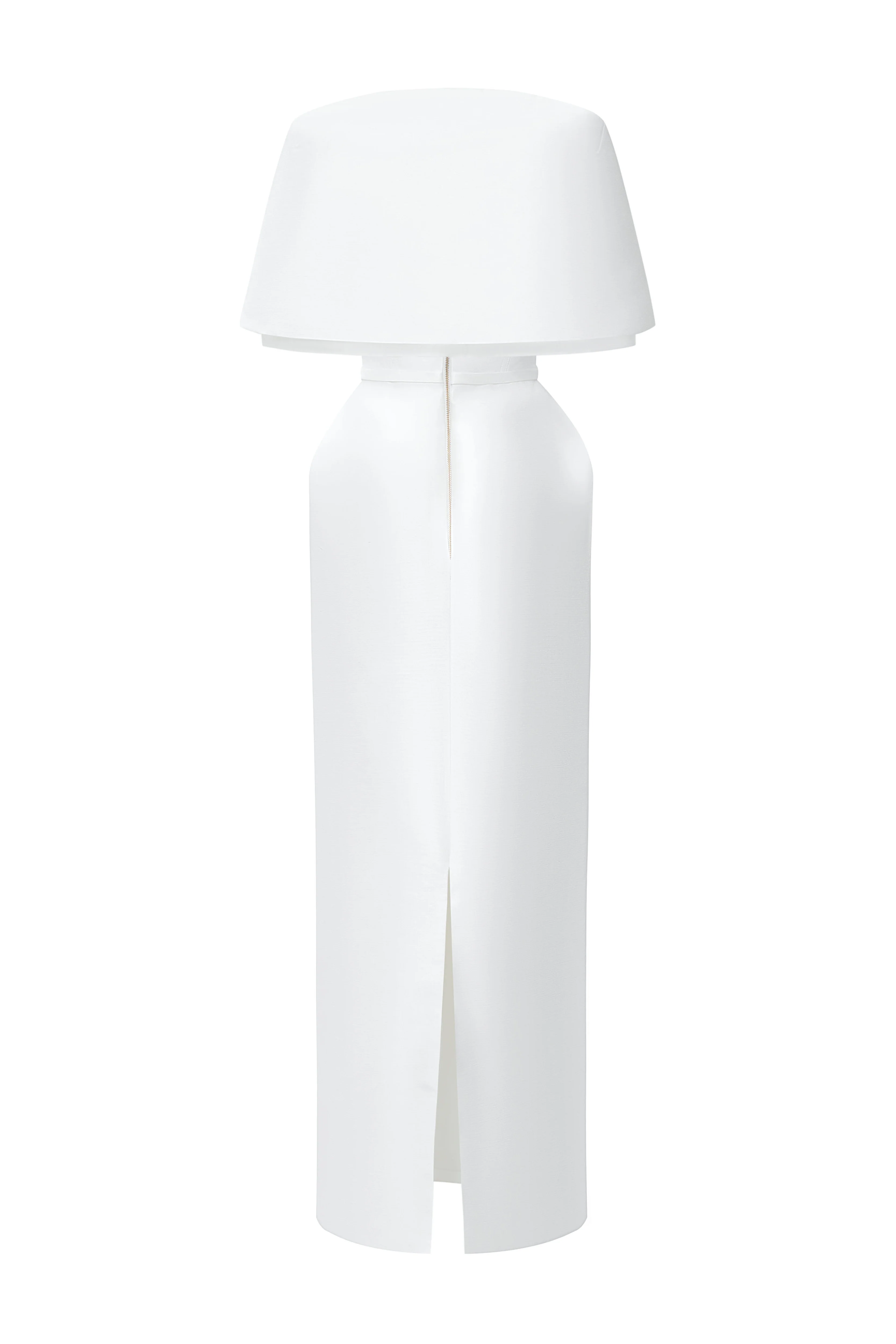 Marcele Pegged Square Neck Taffeta Maxi Dress