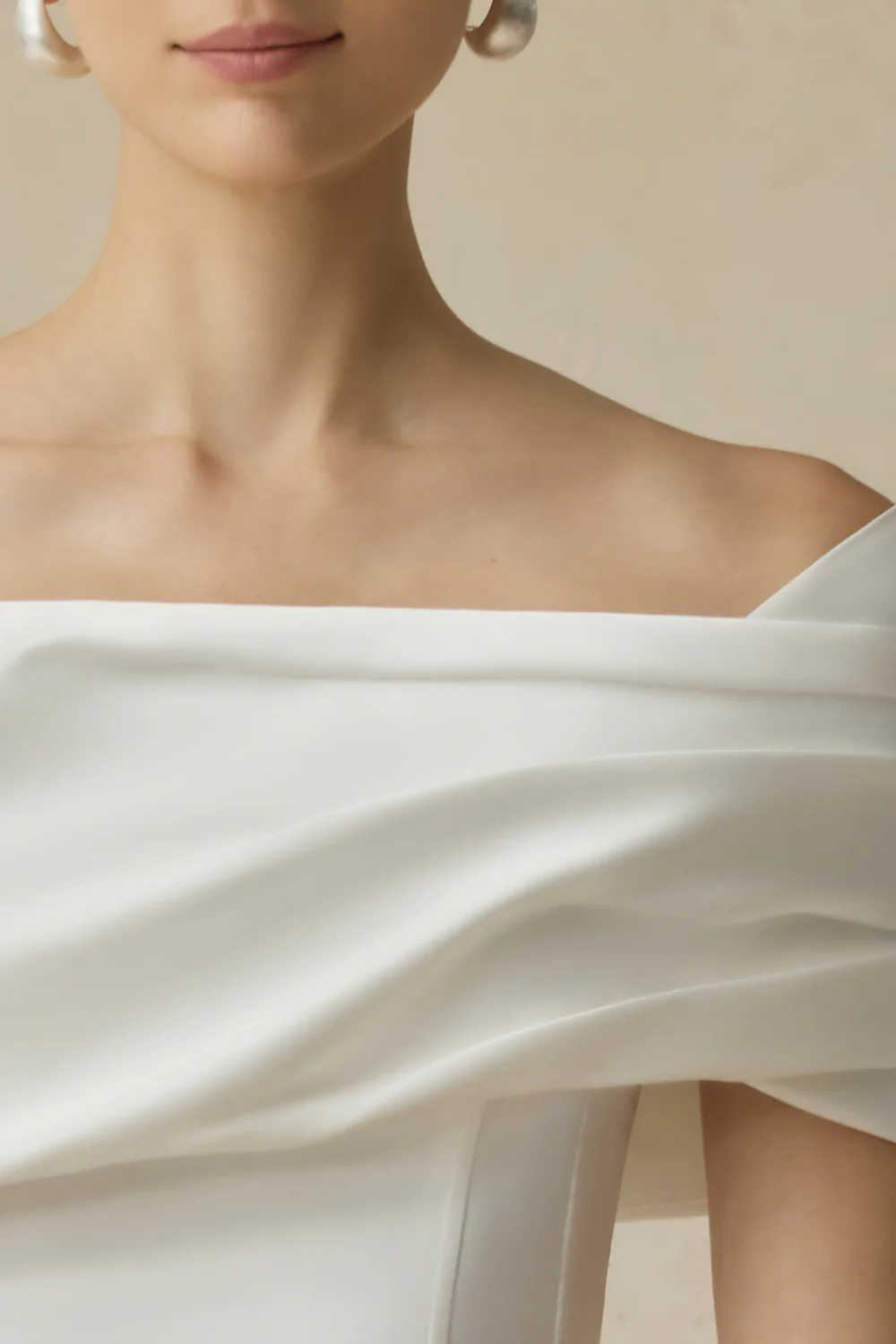 Solara Cold Shouder Sleeve Draped Midi Dress