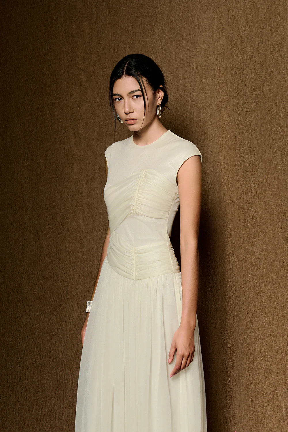 Terra Cap Gathering Maxi Dress