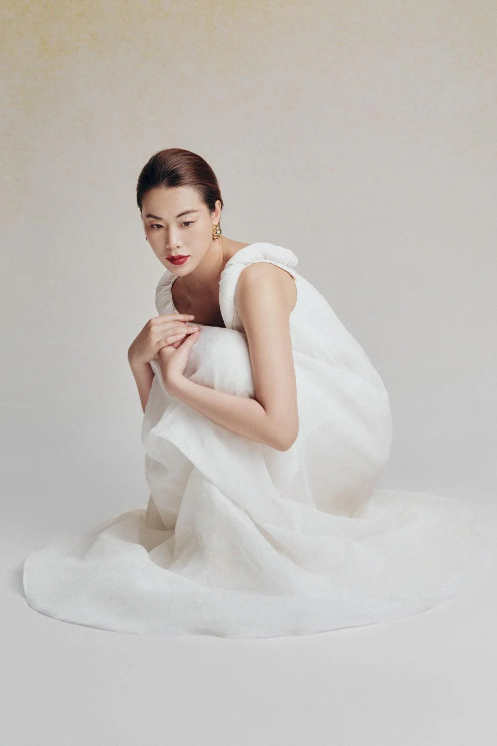 Uyen Thy Cocoon Sleeveless Floss Maxi Dress