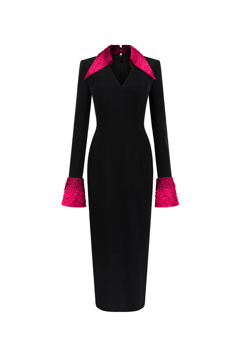 Jaylene Pencil Crepe Midi Dress