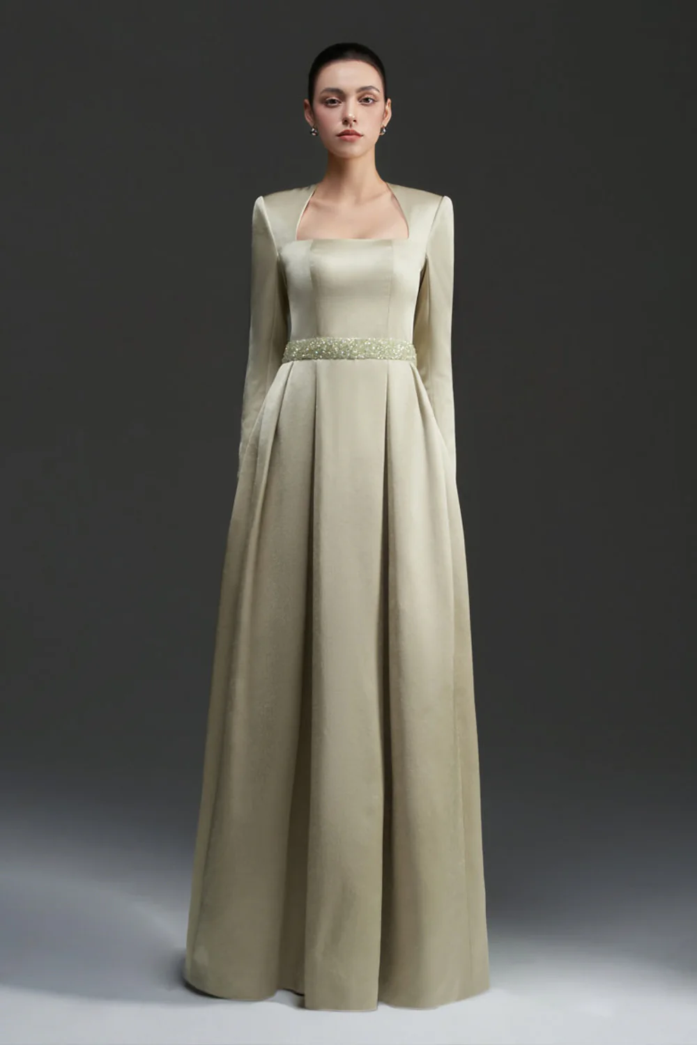 Kinsley Trapeze Neck Draped Maxi Dress