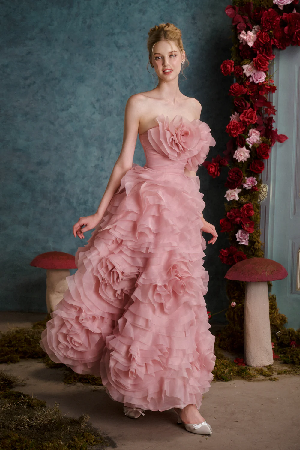 Rosie Ball Gown Ruffle Layer Organza Floor Length Dress