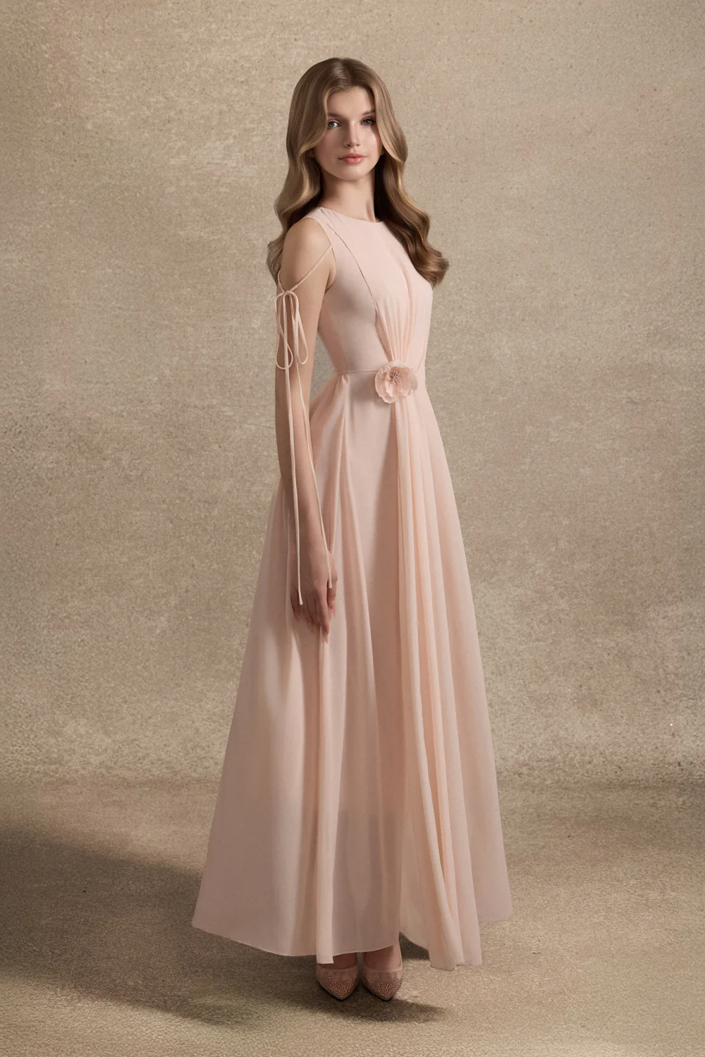 Serena Sleeveless Gathering Maxi Dress