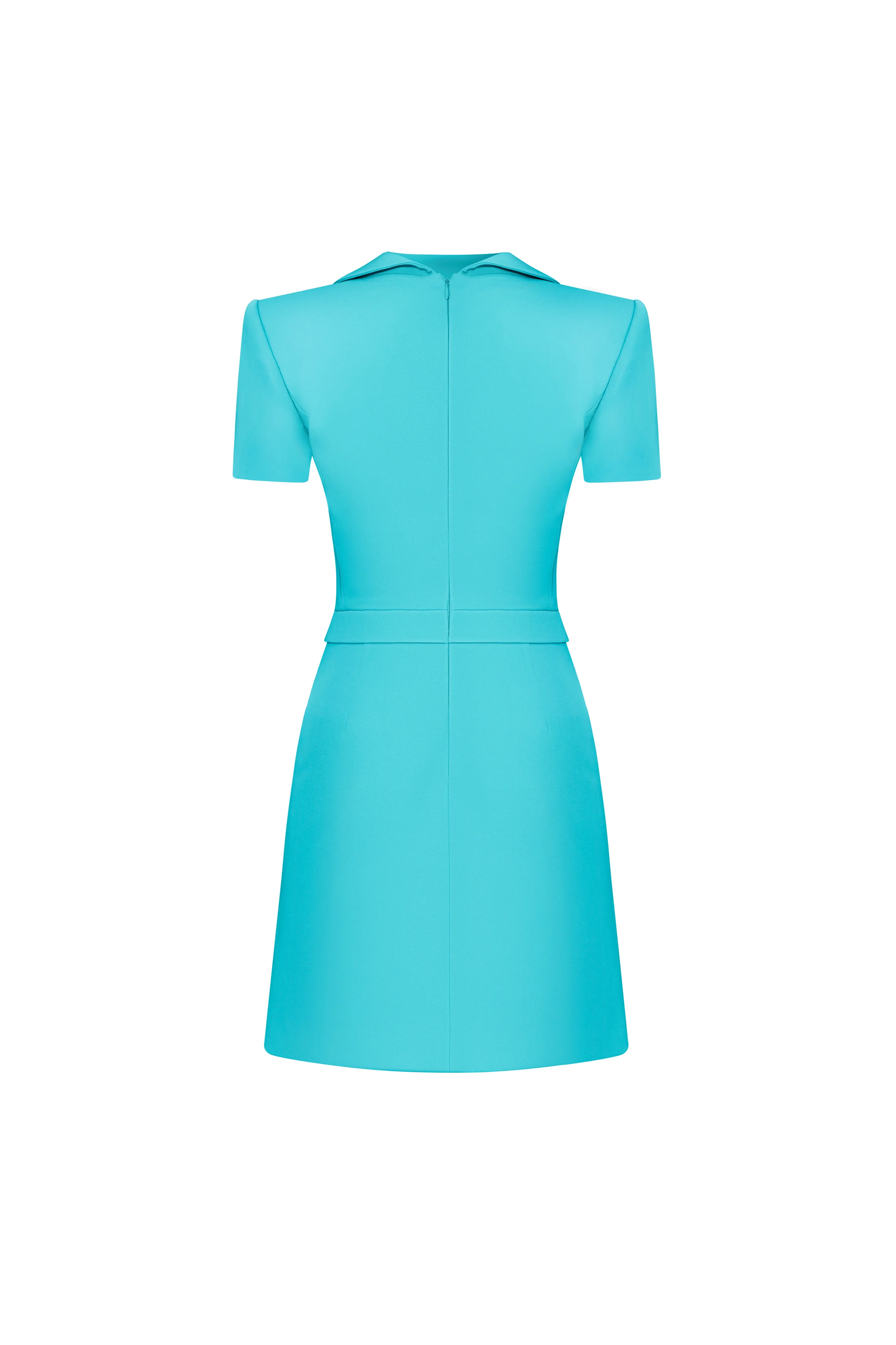 Grenelle Sheath High Neck Silk Crepe Mini Dress