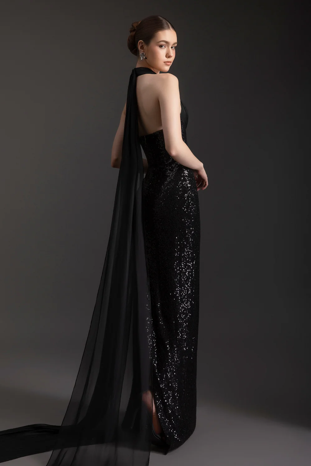 Starlight Halter Neck Sequin Maxi Dress