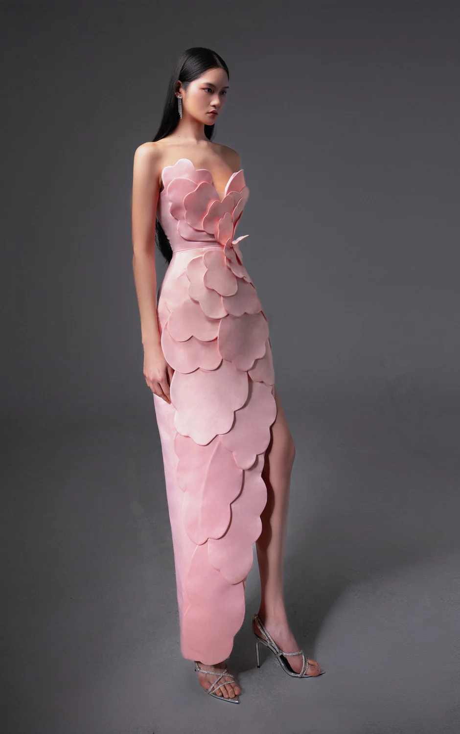 Velour Pegged Sleeveless Polyester Maxi Dress