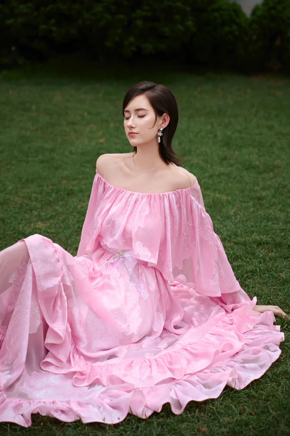 Artemis Bell Sleeve Gathering Maxi Dress