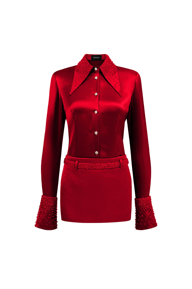 Raina Straight Rhinestone Shirt