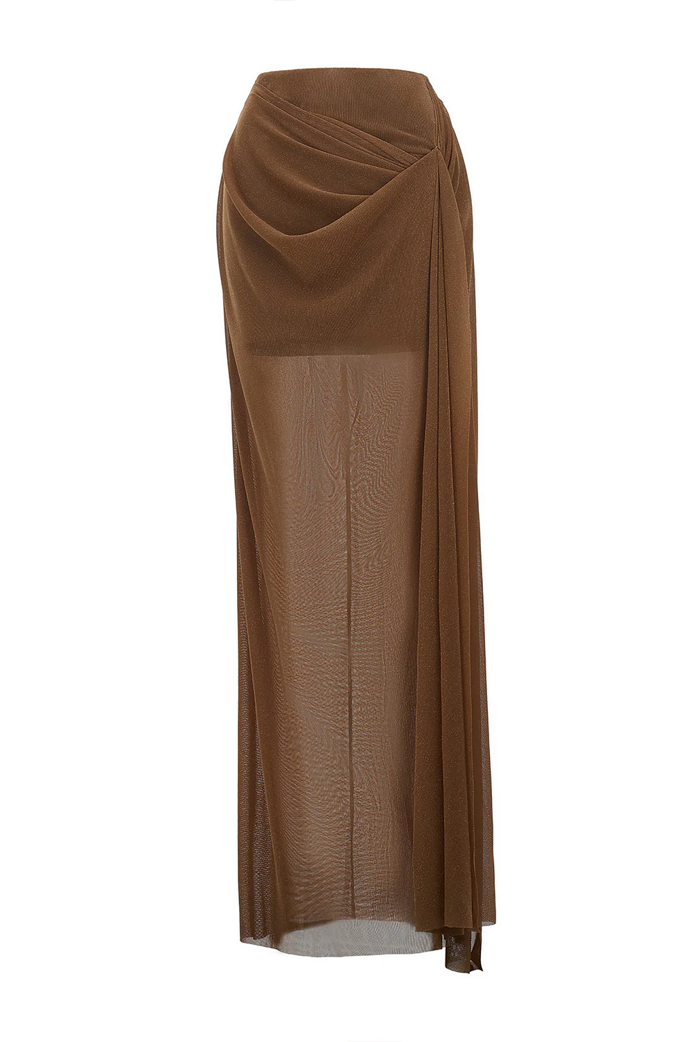 Kaia Straight Draped Elastic Cotton Maxi Skirt