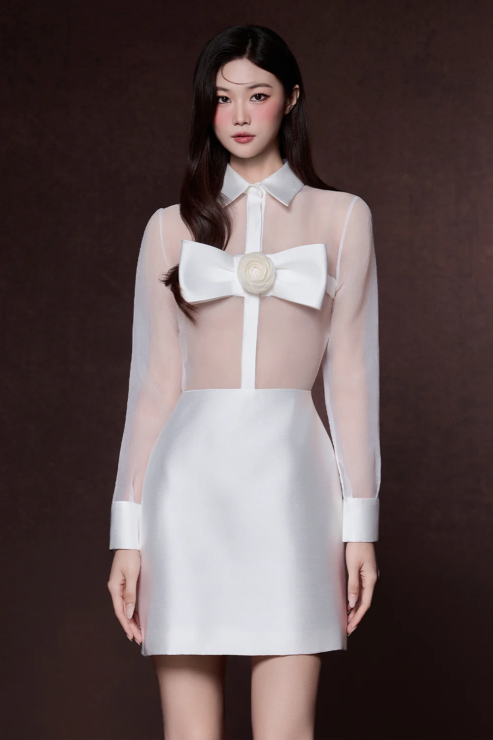 Paris Cuff Sleeve Taffeta Mini Dress