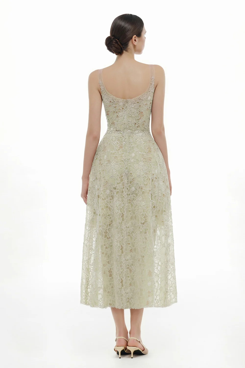 Coralie Scoop Applique Midi Dress