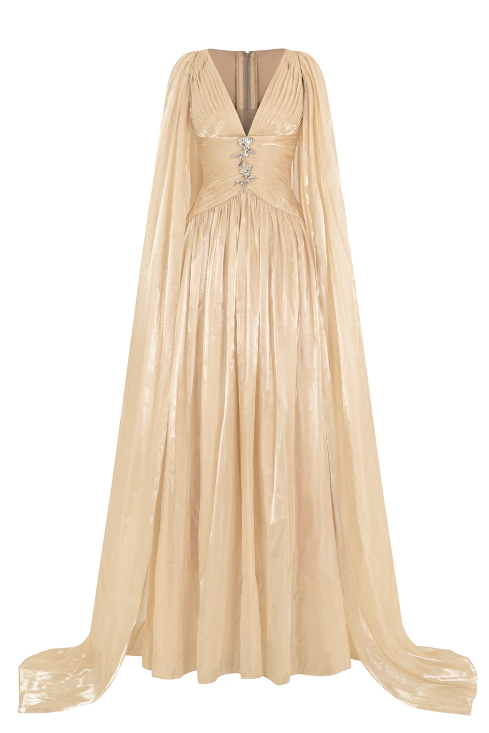 Lustre V-Neck Pin Tuck Maxi Dress