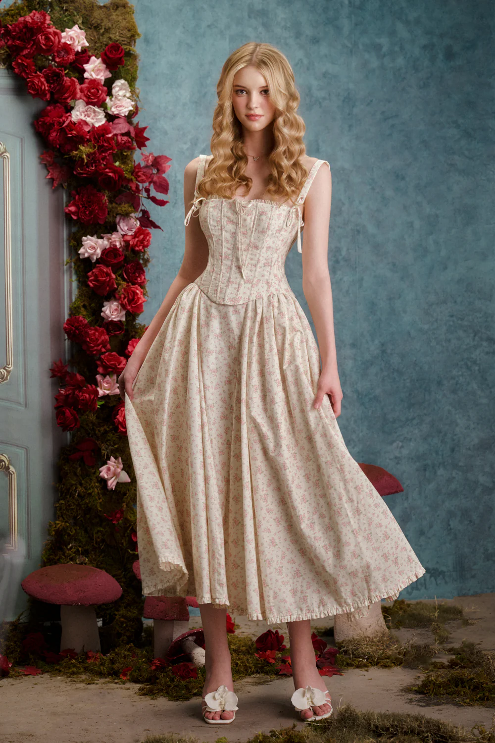 Cinnamon Girl A-line Corset Cotton Midi Set