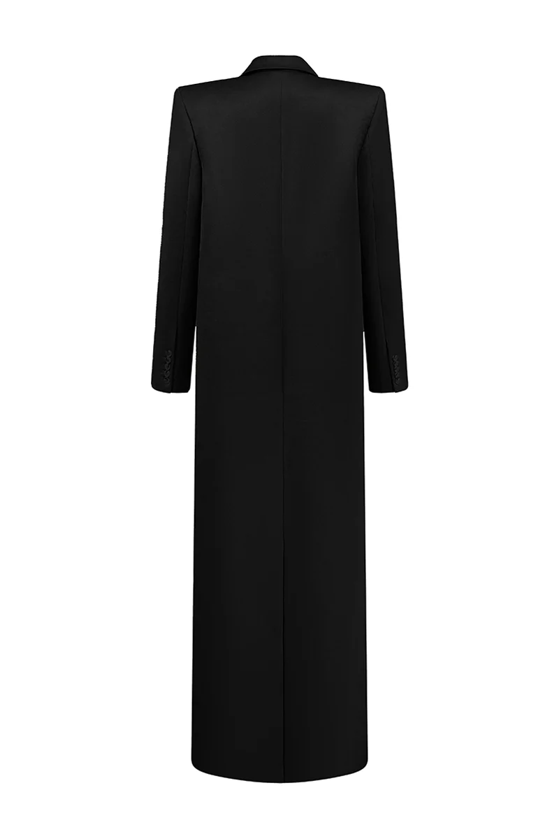 Yara Notched Taffeta Trench Coat