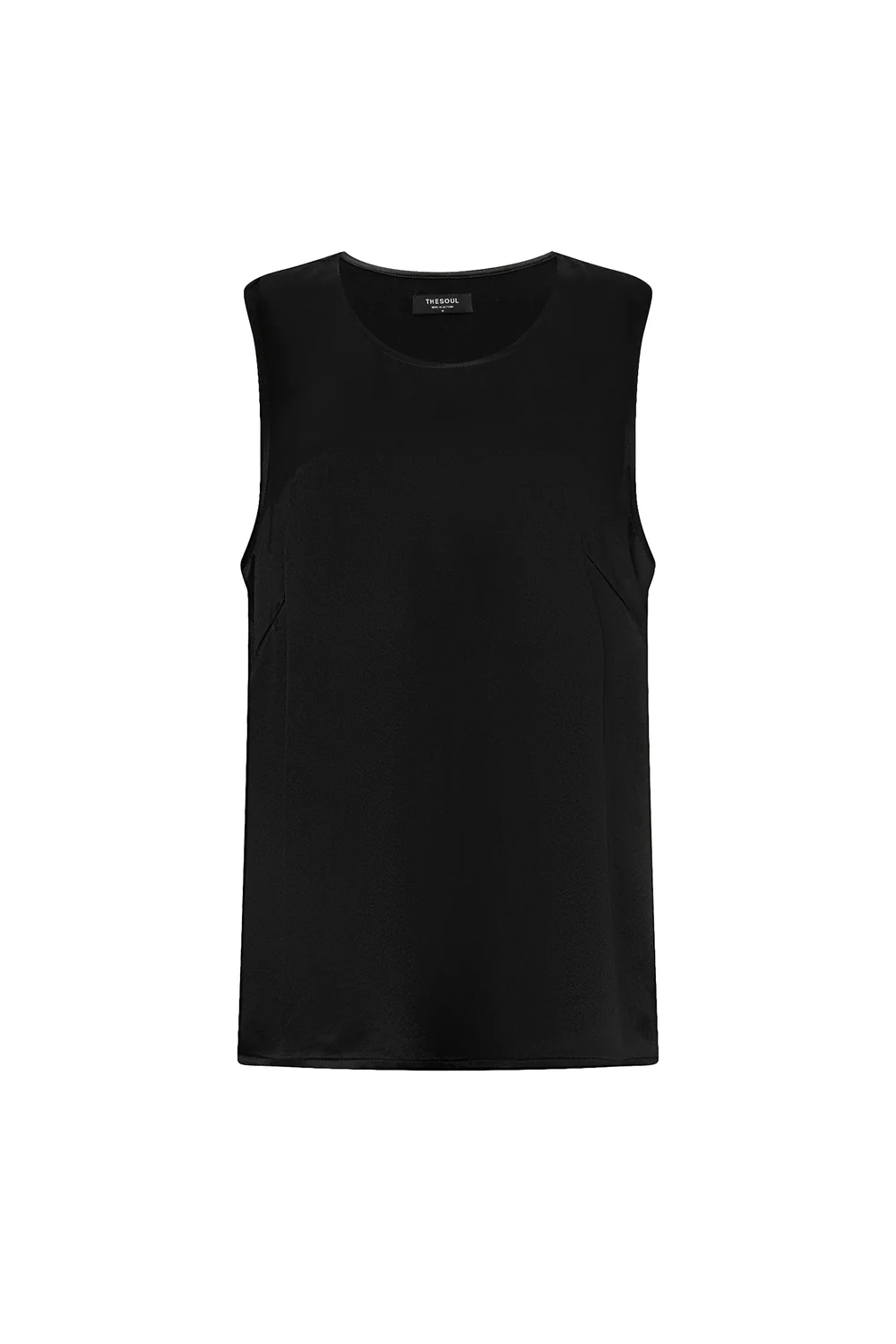 Moonlight Straight Scoop Neck Poly Silk Top