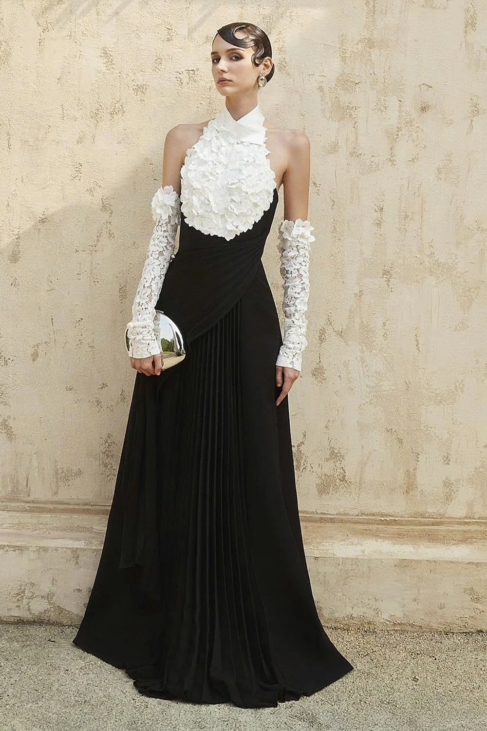 Hamilton Halter Neck Pleated Maxi Dress