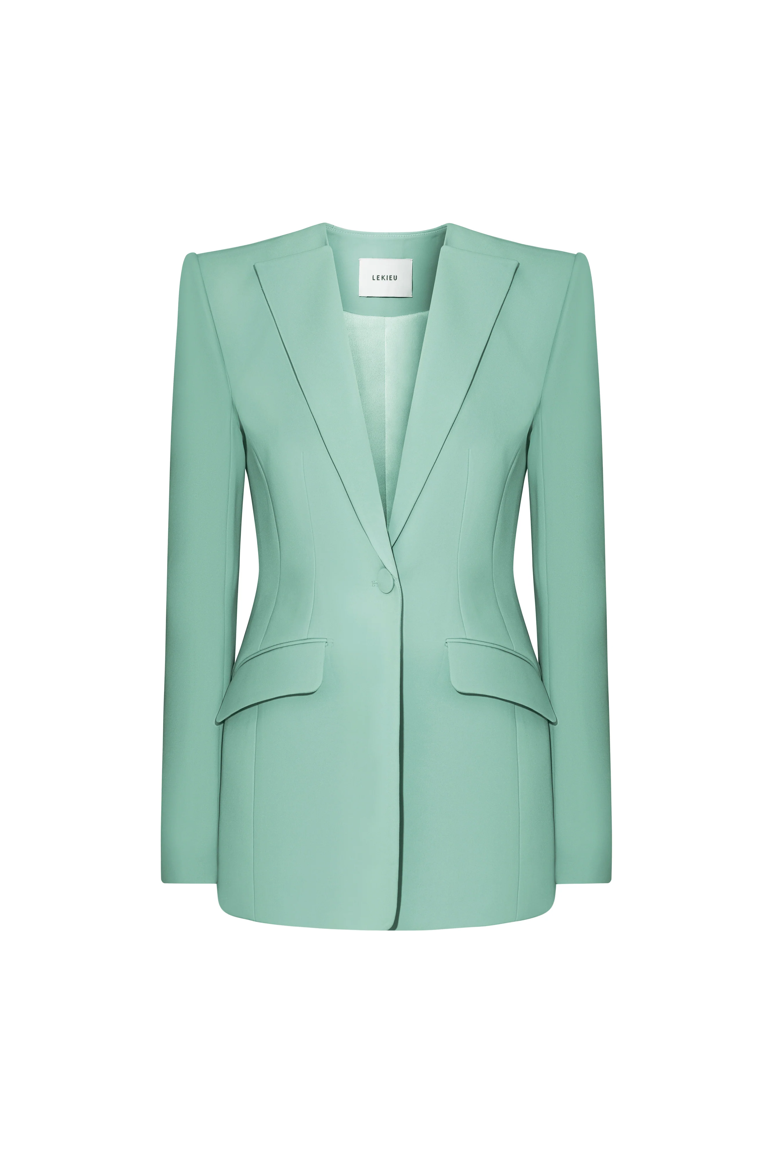 Nanterre Straight V-Neck Silk Crepe Blazer