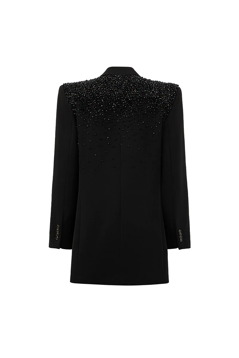 Claire Notched Rhinestone Blazer