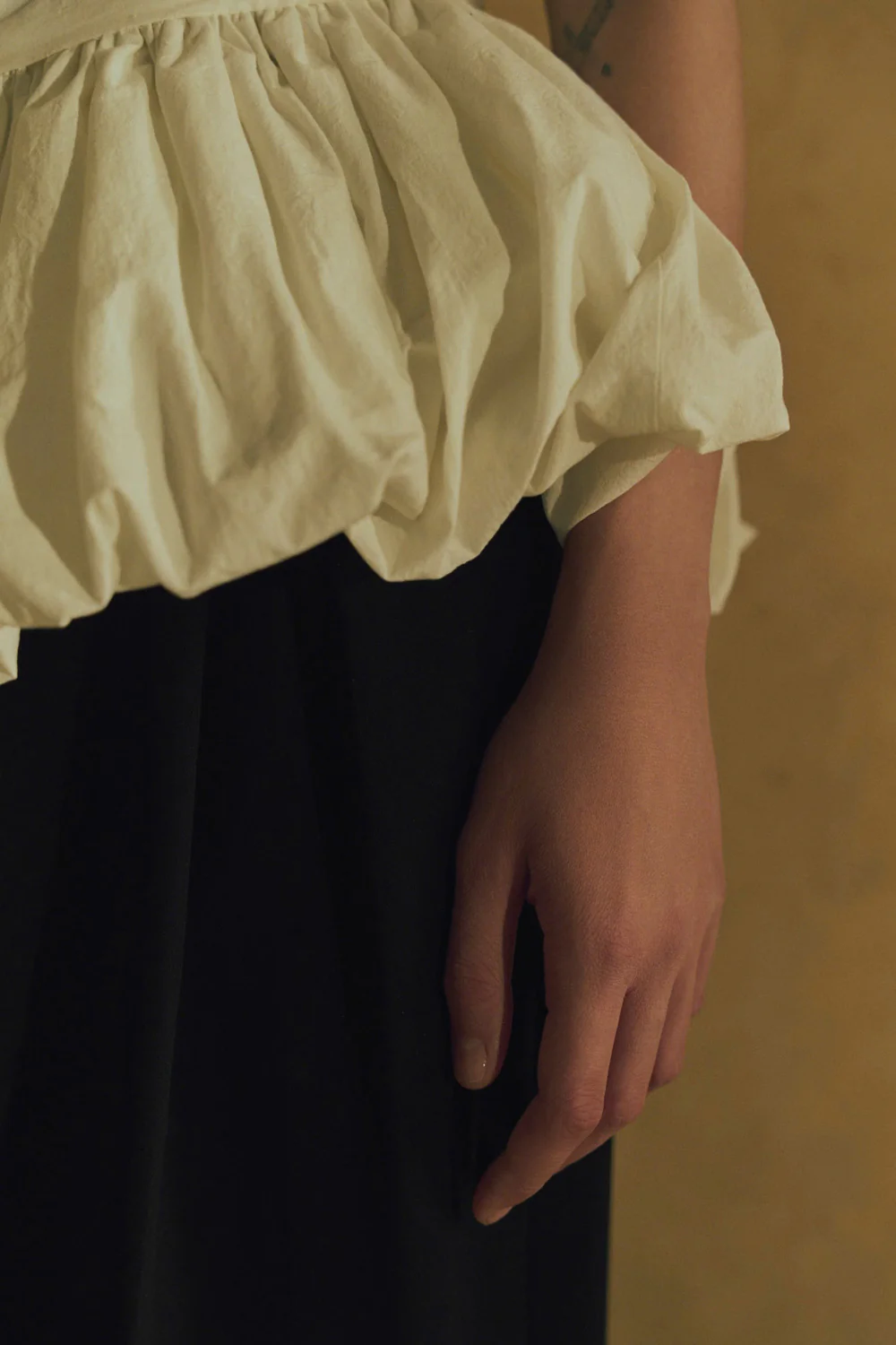 Cloud Bubble Draped Cotton Top