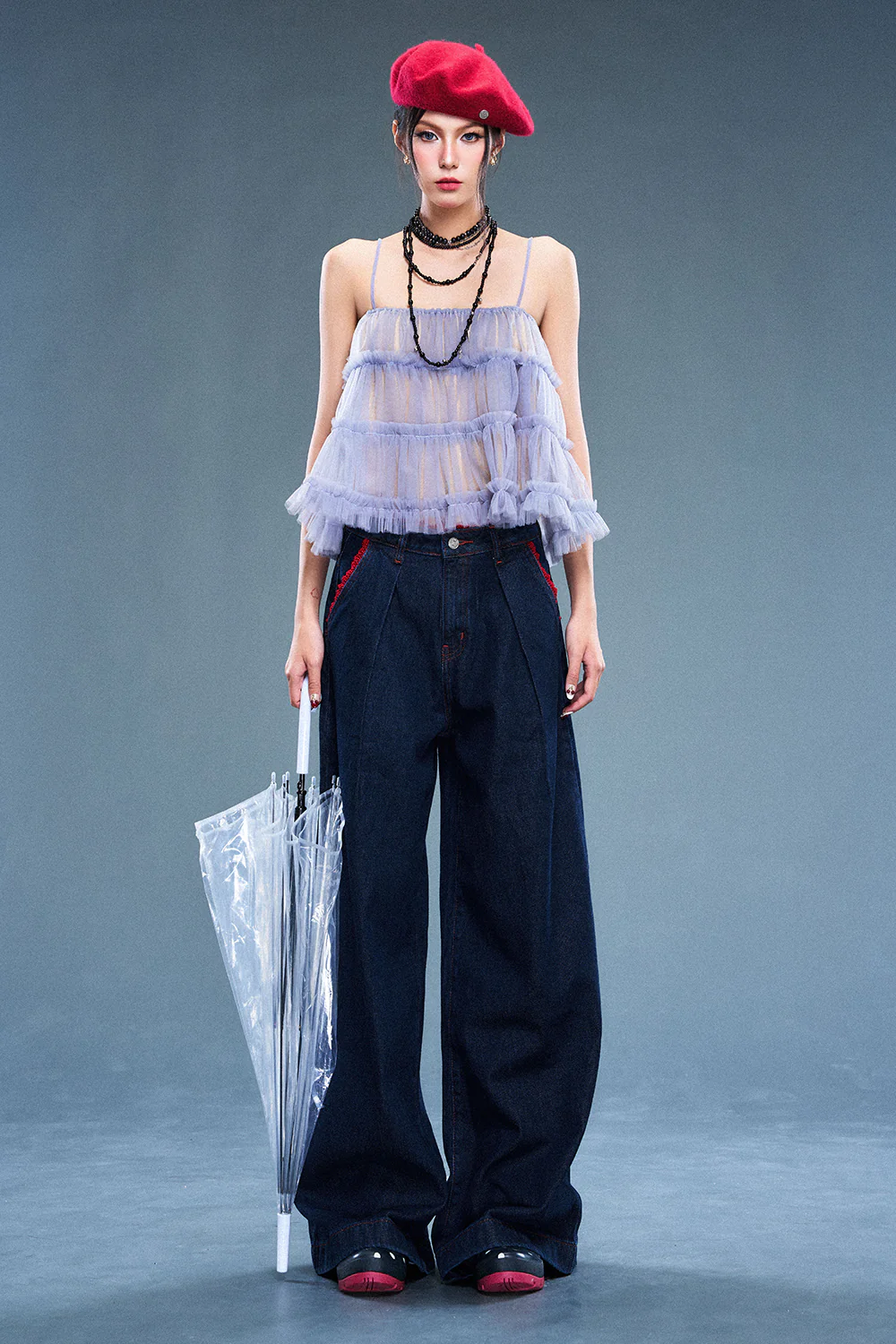 Shark Trapezoid Gathering Top