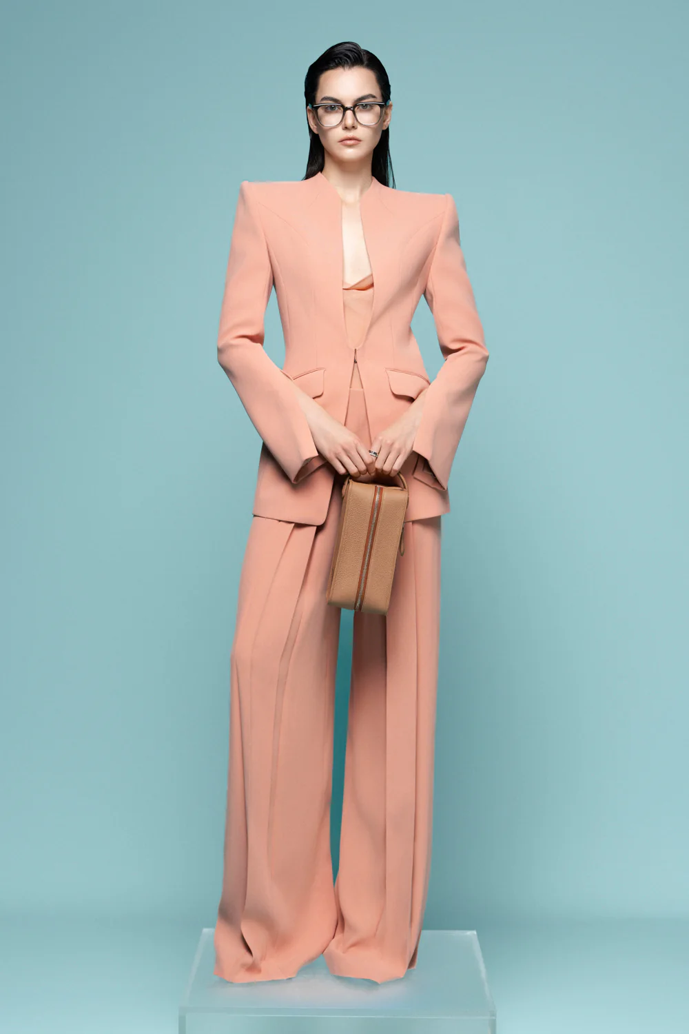 Marseille Straight Square Shoulder Crepe Blazer