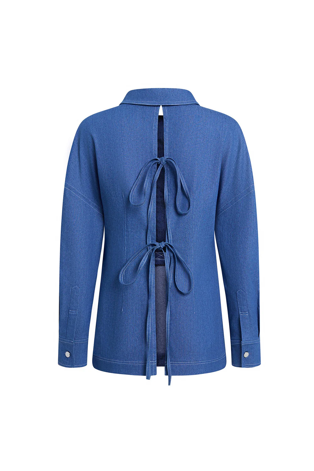 Vey Straight Collared Neck Denim Shirt