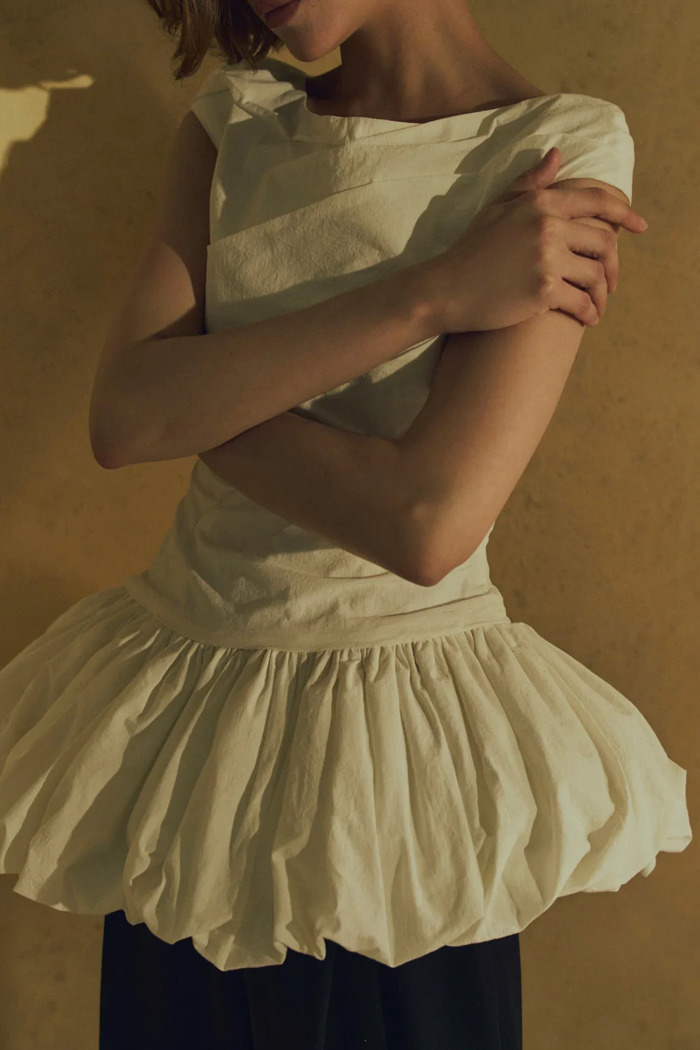 Cloud Bubble Draped Cotton Top