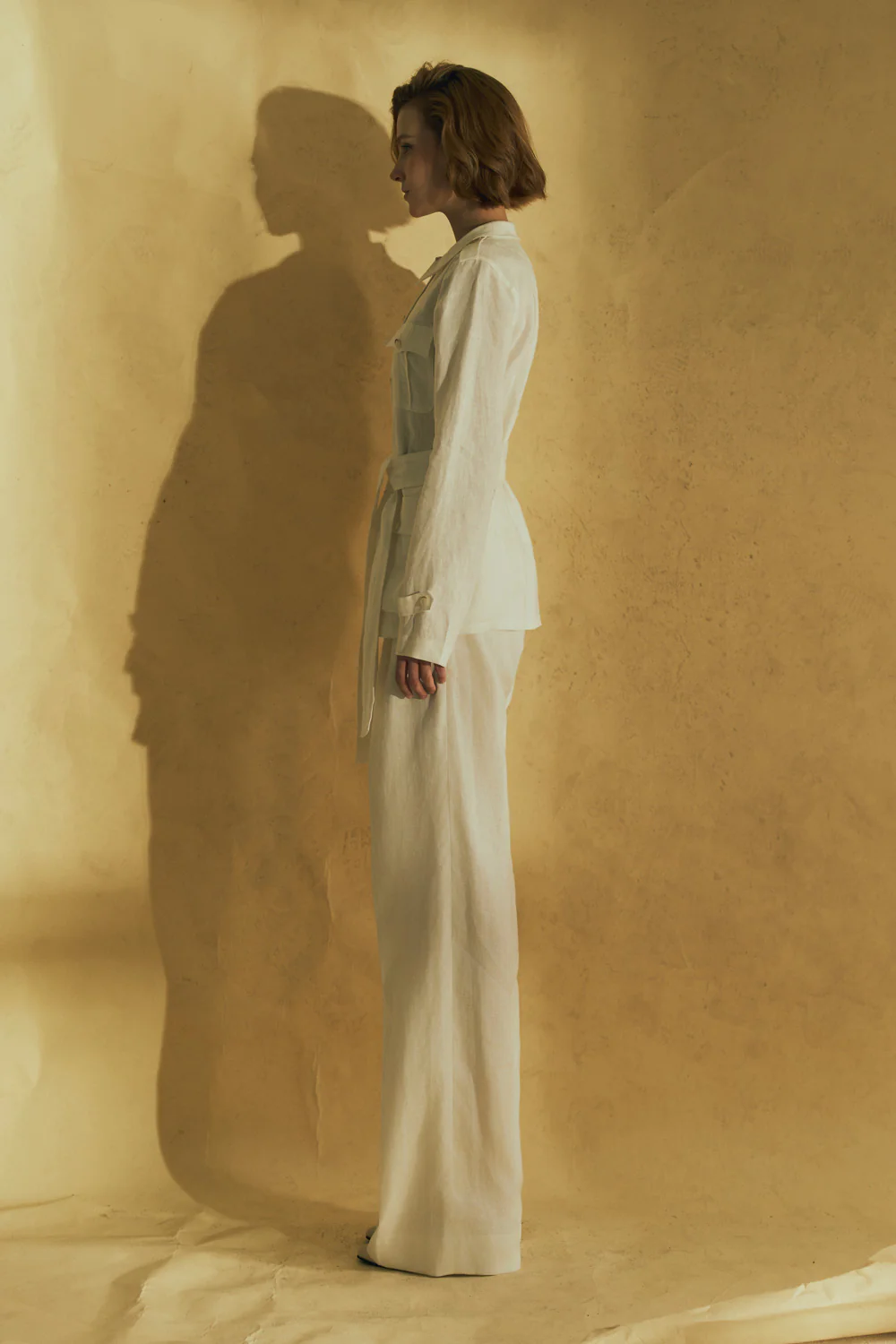 Desert Straight Peter Pan Collar Linen Shirt