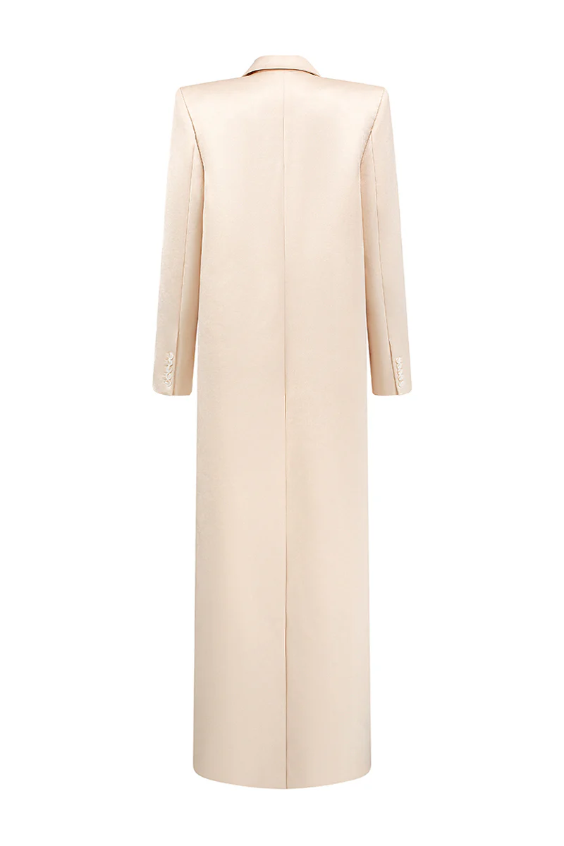 Yara Notched Taffeta Trench Coat