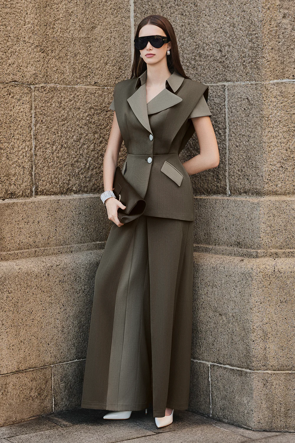 Lilianna V-Neck Polyester Blazer