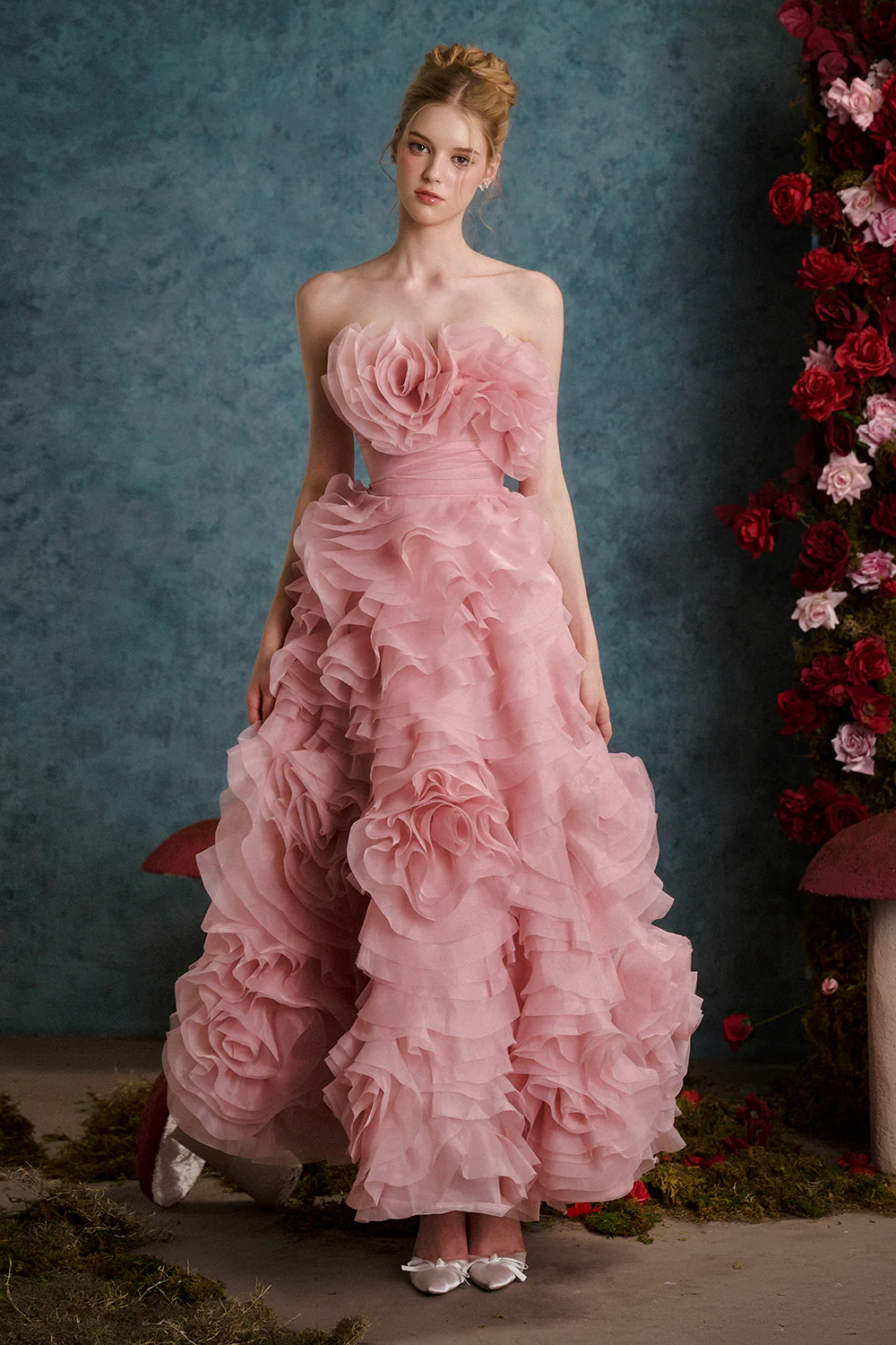 Rosie Ball Gown Ruffle Layer Organza Floor Length Dress