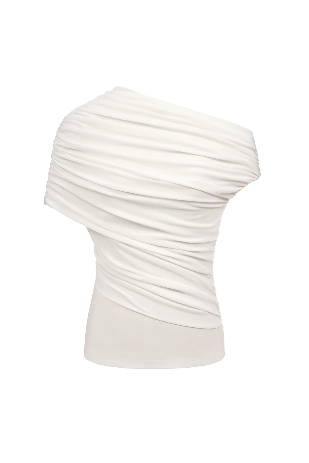 Enya Asymmetric Neck Gathering Top